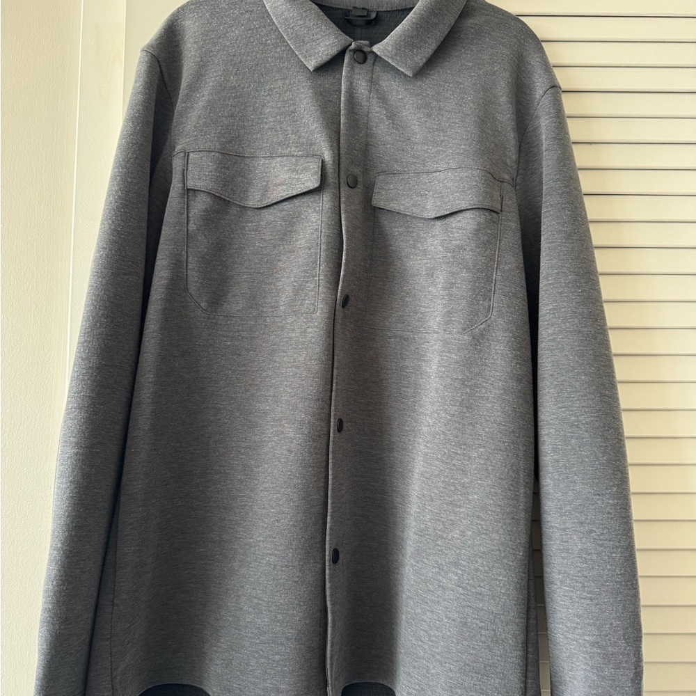 Lululemon Men's Gray Gridliner Fleece Overshirt - Size Large